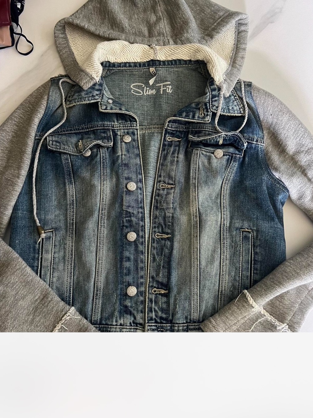 Jean Jacket - Knit sleeve and hood